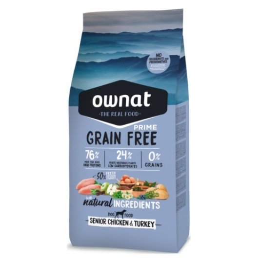 Pienso Ownat Grain Free  Prime Senior pollo y pavo
