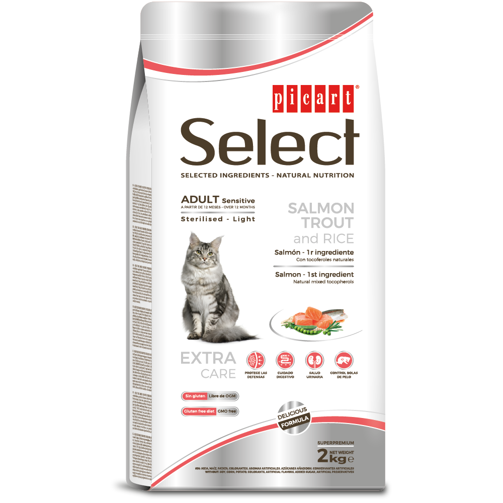 Picart Select ADULT Sensitive Salmon, Trout and Rice Sterilised – Light 8kg