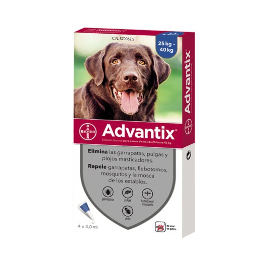 Advantix Perros grandes de mas de 25 kg (24 pipetas)