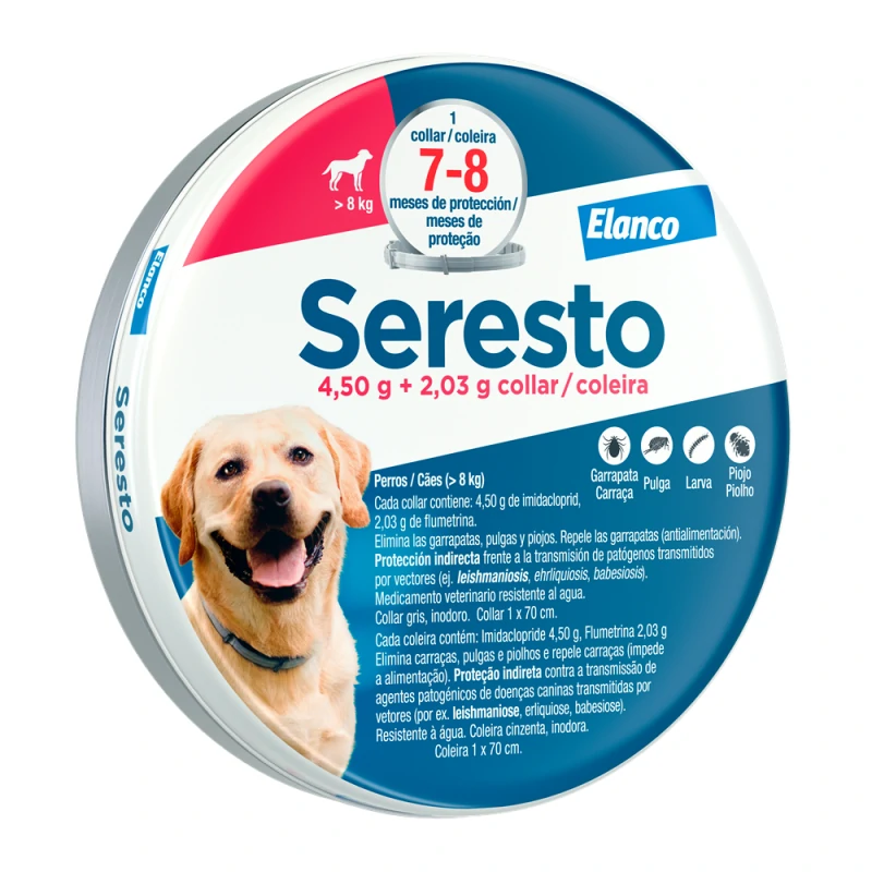 Seresto 4,50 g + 2,03 g collar medicamentoso para perros >8 kg (+8kg)