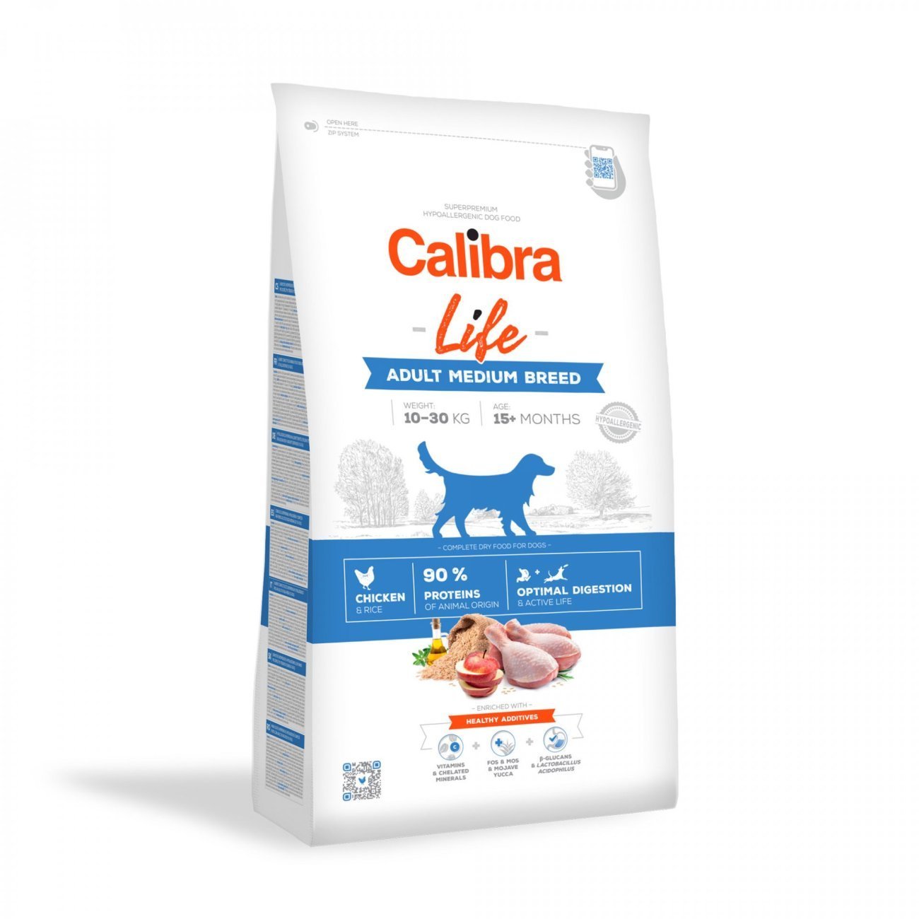 Calibra Dog Life Adult Medium Breed Pollo para Perros Medianos — 12 kg