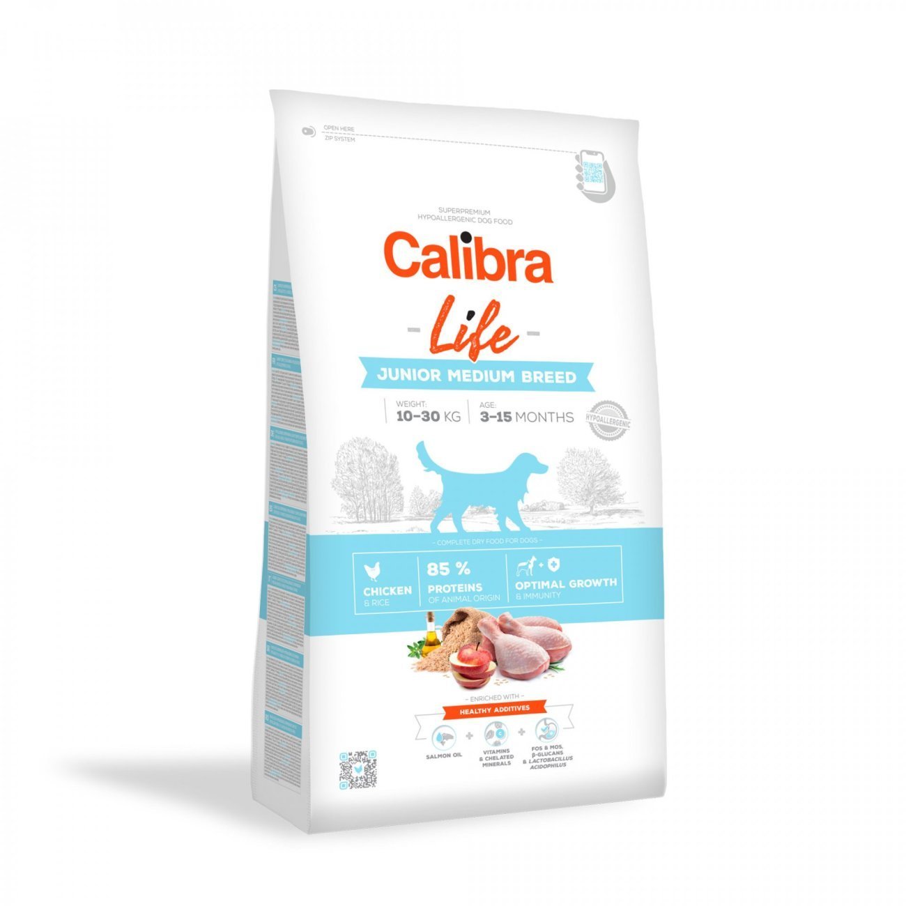 Calibra Dog Life Junior Medium Breed Pollo para Perros Junior Medianos — 12 kg