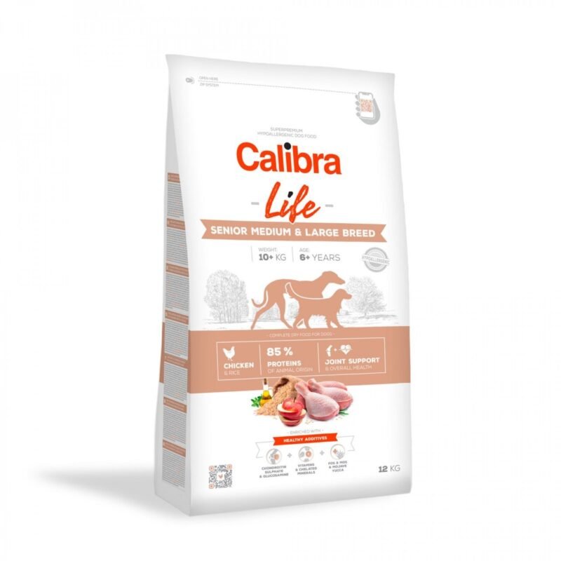 Calibra Dog Life Senior Medium &Amp; Large Breed Pollo para Perros Senior — 12 kg