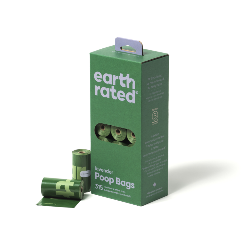 Earth Rated Bolsas Biodegradables Lavanda 315 Uds para Perros