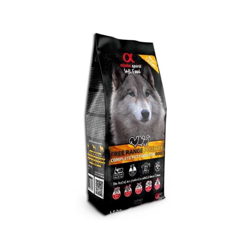 Alpha Spirit Aves de Corral Semihúmedo Perro 1,5 kg