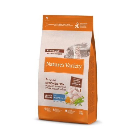 Nature's Variety Healthy Grain Adult Sterilized Pescado Blanco para Gatos