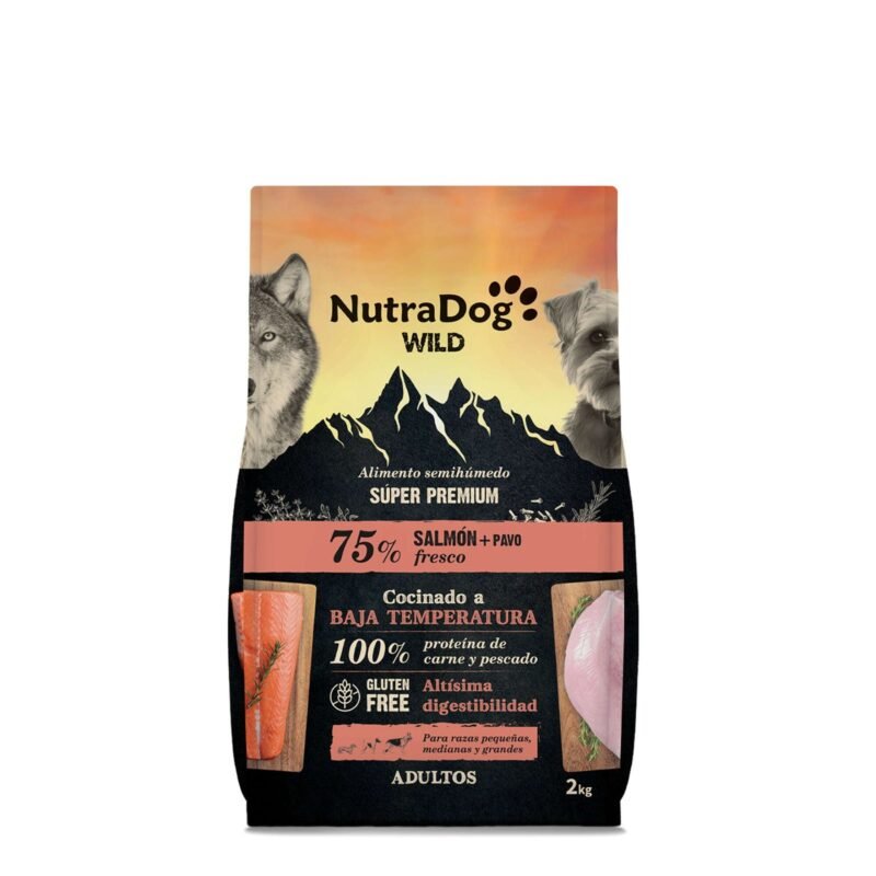 Nutradog Wild Semihúmedo Adulto 75% Salmón y Pavo