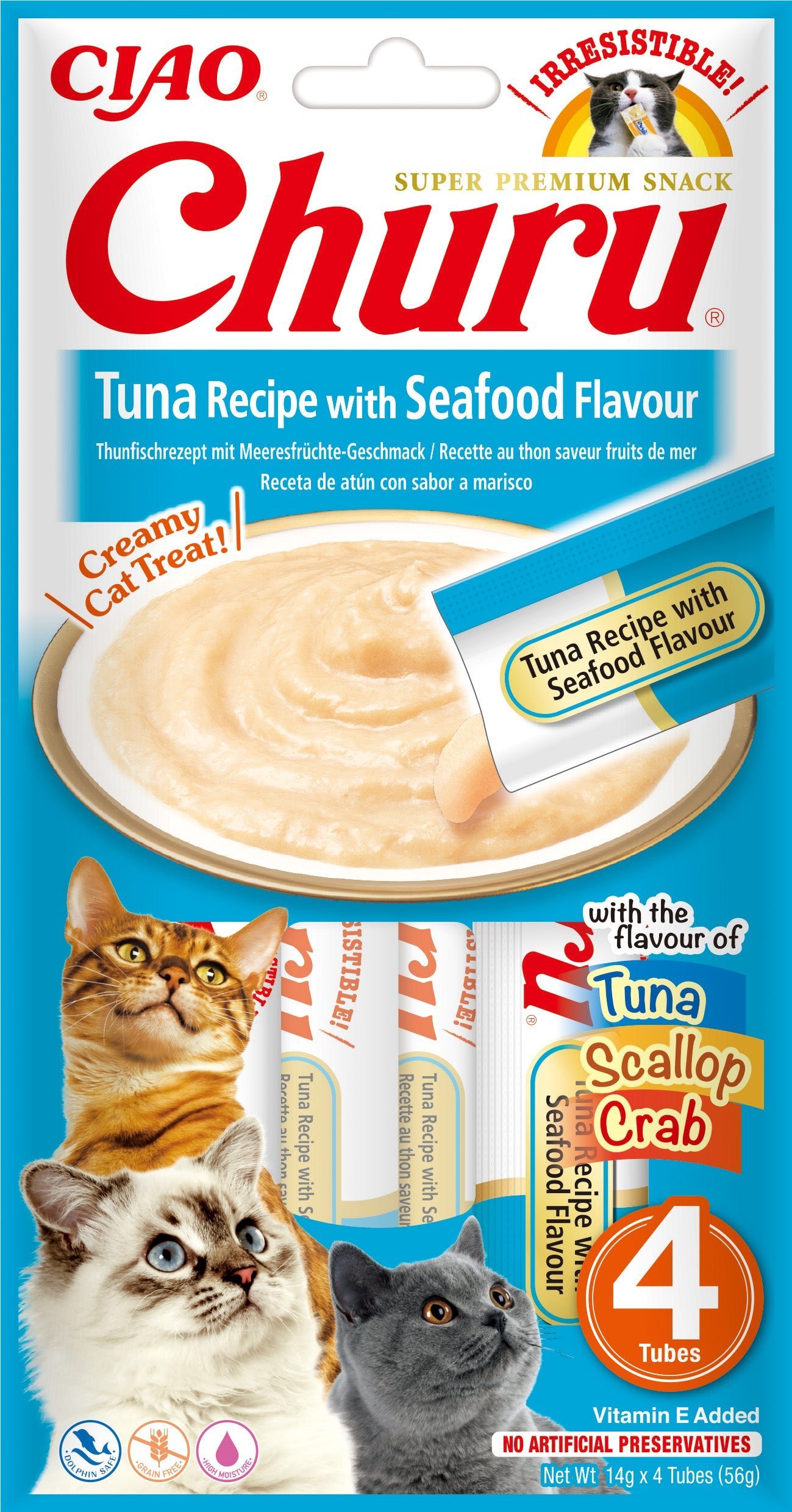Churu Gato Atún con Marisco Snack Líquido 4 x 14 g
