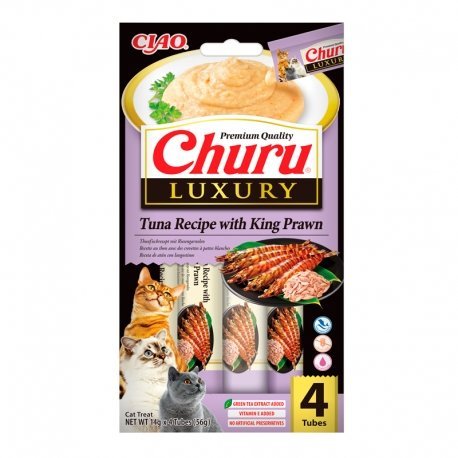 Churu Gato Luxury Atún con Langostinos 4 x 14 g
