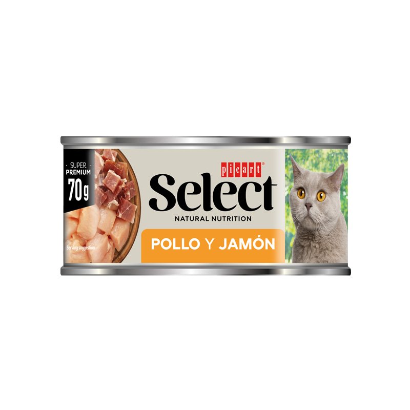 Picart Select Gato Pollo y Jamón Lata 70 g