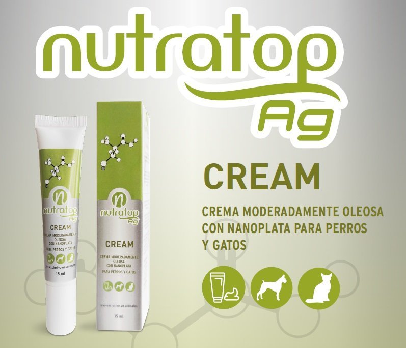 Nutratop Ag Cream crema de 15 ml con nanoplata para la piel de perros y gatos